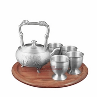 4-small-cup Pewter tea set